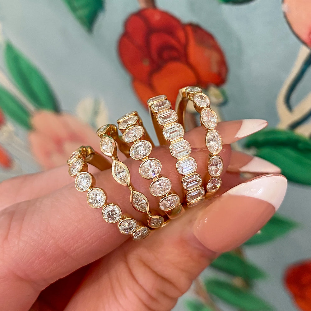 
                  
                    Lilac Emerald Cut Bezel Set Diamond Wedding Band, 0.90 CTTW - Carter's Collective Fine Jewelry
                  
                