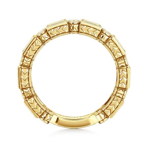 Sapphire Baguette and Round Diamond Stackable Band - Carter's Collective Fine Jewelry