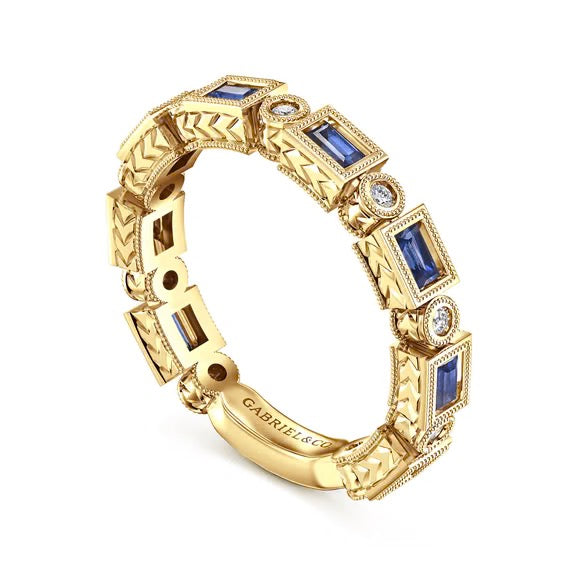 
                  
                    Sapphire Baguette and Round Diamond Stackable Band - Carter's Collective Fine Jewelry
                  
                