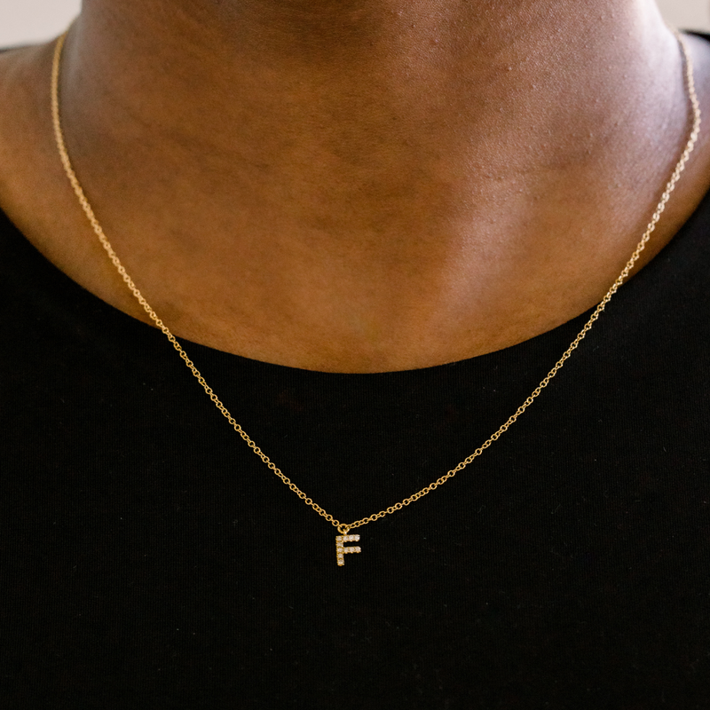 Pave Diamond Initial Necklace