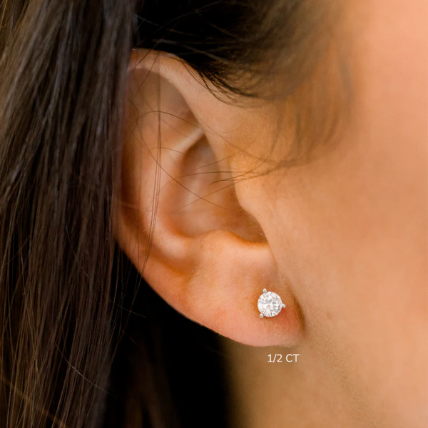 1/2 Carat Lab Grown Diamond Stud Earrings