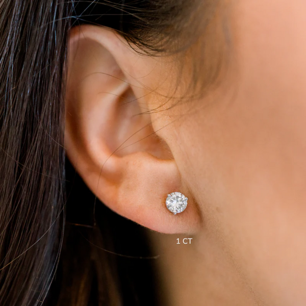 1.00 Carat Lab Grown Diamond Stud Earrings