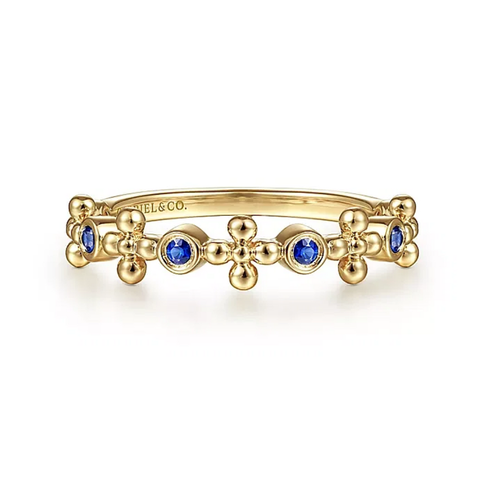 Sapphire and Gold Bujukan Stackable Ring, 0.12 CTTW - Carter's Collective Fine Jewelry