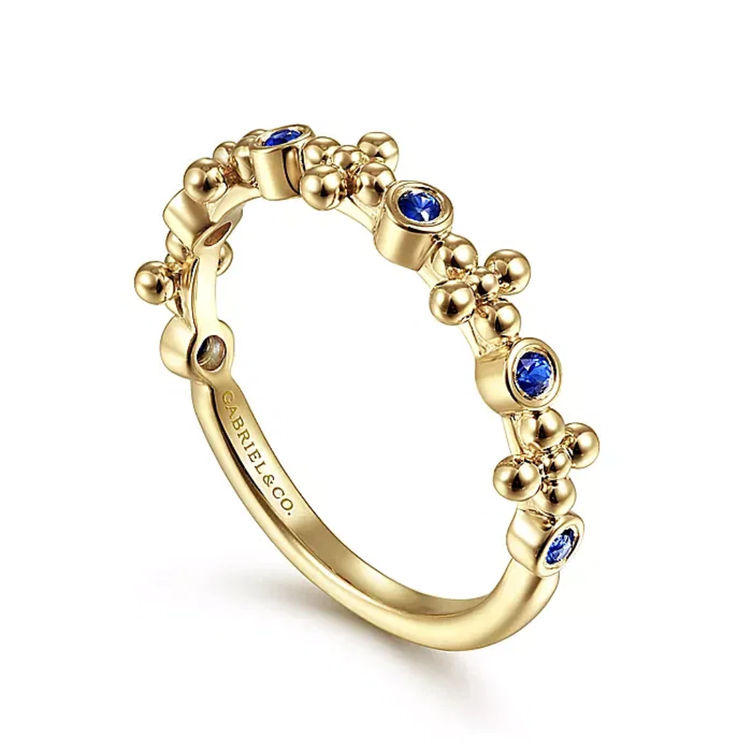 Sapphire and Gold Bujukan Stackable Ring, 0.12 CTTW - Carter's Collective Fine Jewelry