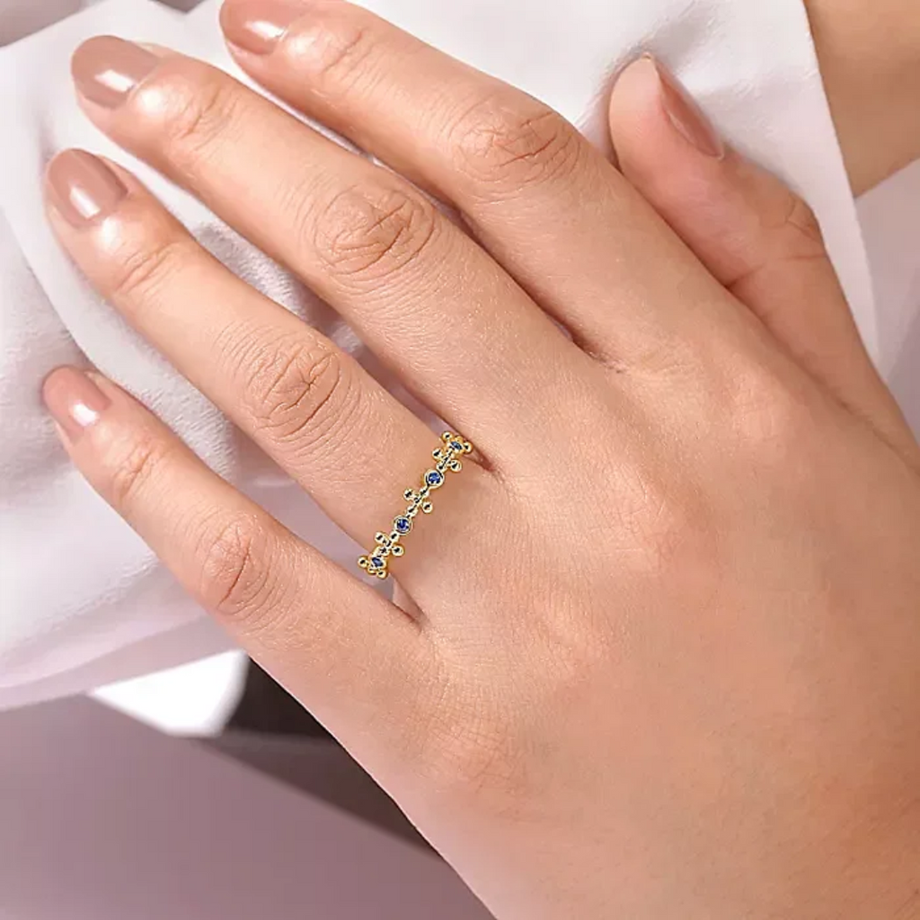 Sapphire and Gold Bujukan Stackable Ring, 0.12 CTTW - Carter's Collective Fine Jewelry