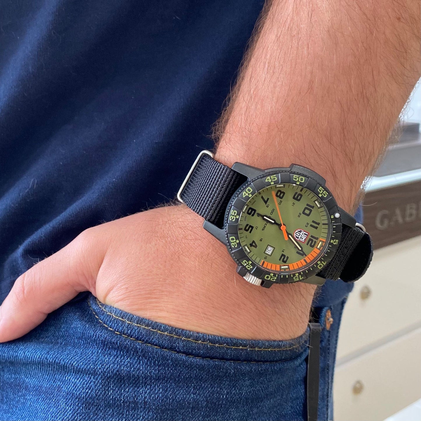 Luminox Leatherback Sea Turtle Giant Green Dial with Web Strap, 44mm