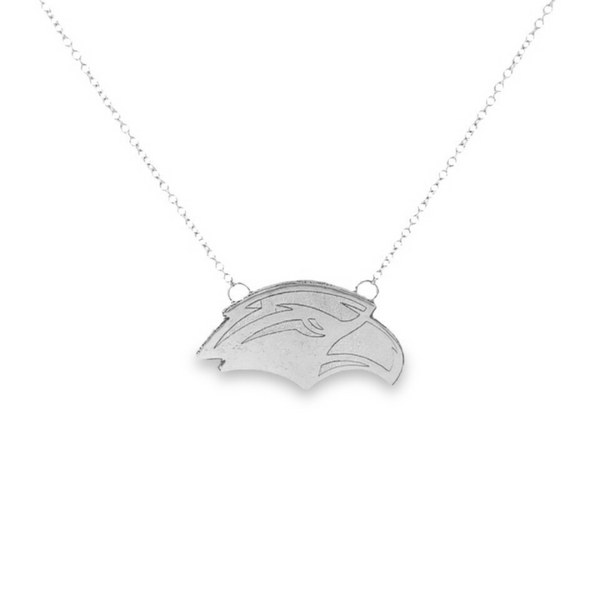 Sterling Silver Southern Miss Eagle Head Stationed Necklace