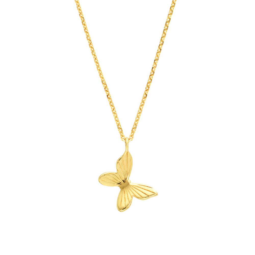 Mini Fluted Butterfly Necklace 18"