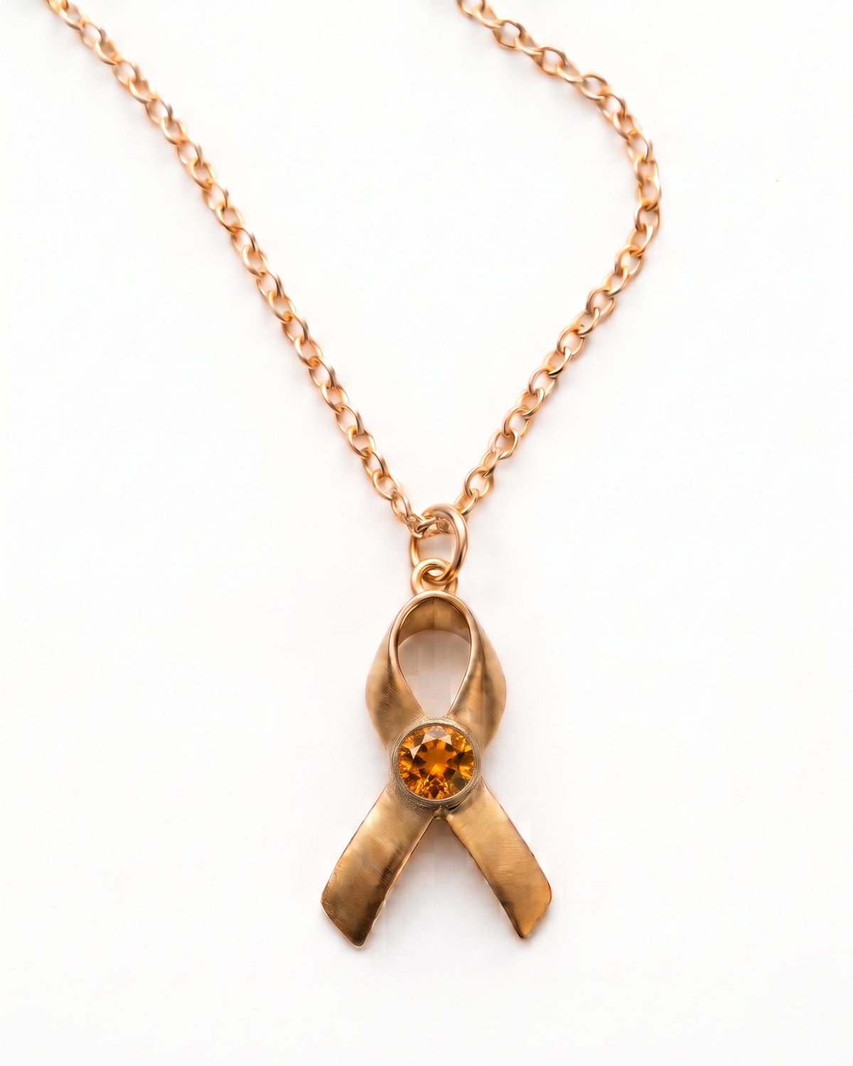 Hope & Honor Gemstone Awareness Ribbon Charm Necklace