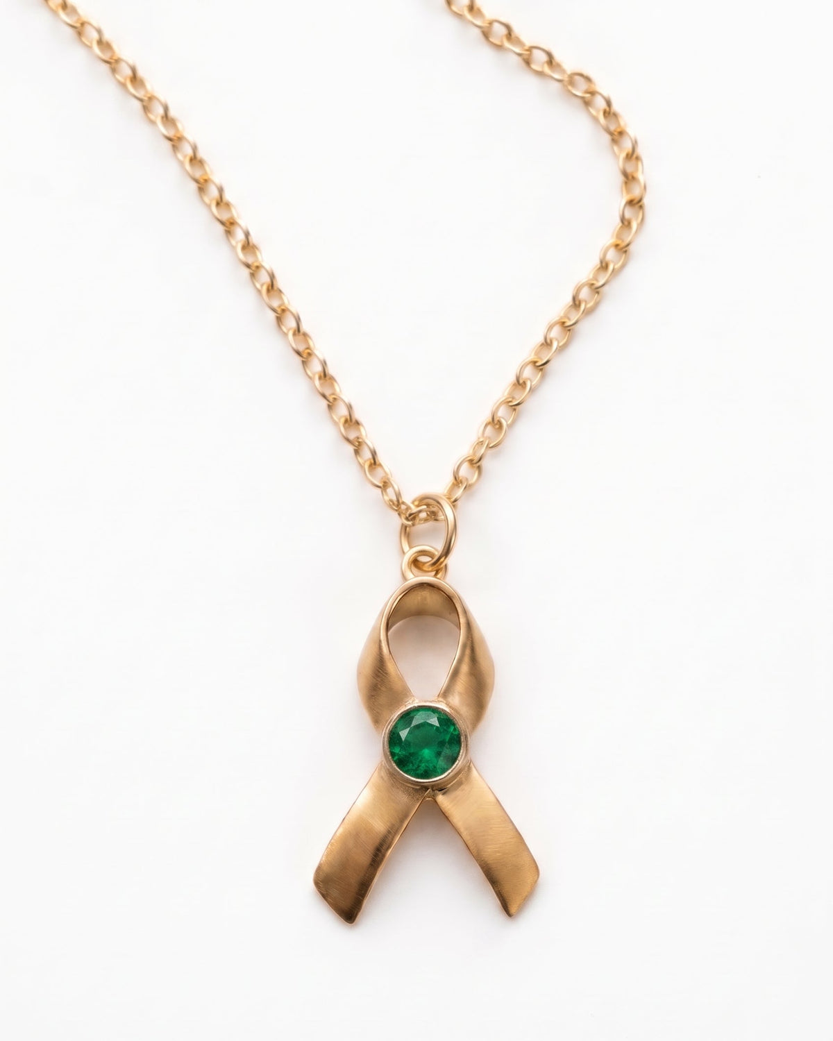 Hope & Honor Gemstone Awareness Ribbon Charm Necklace