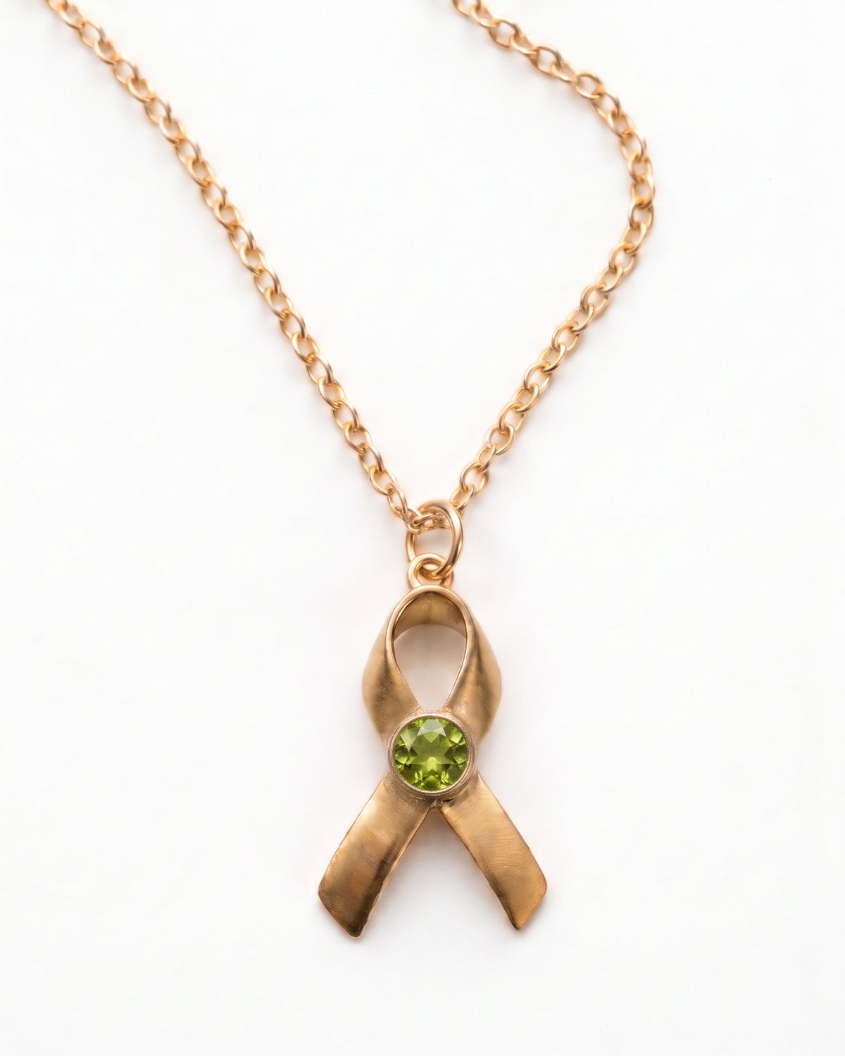 Hope & Honor Gemstone Awareness Ribbon Charm Necklace