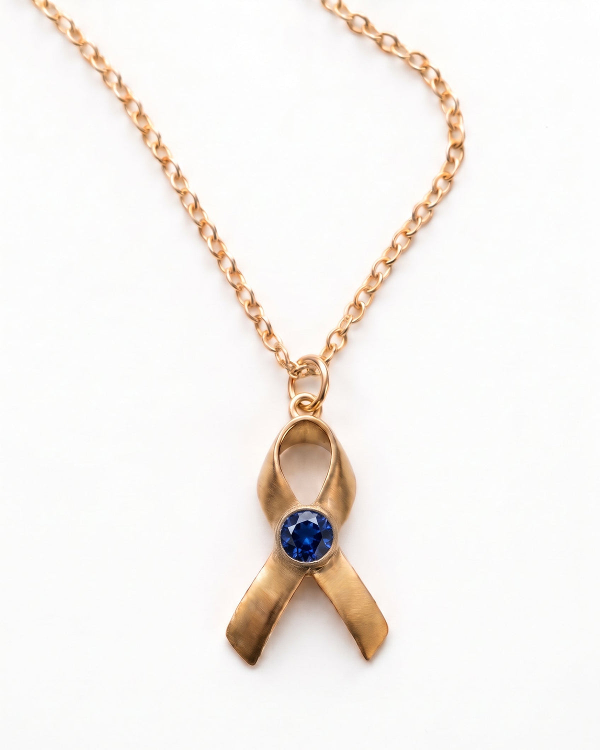 Hope & Honor Gemstone Awareness Ribbon Charm Necklace
