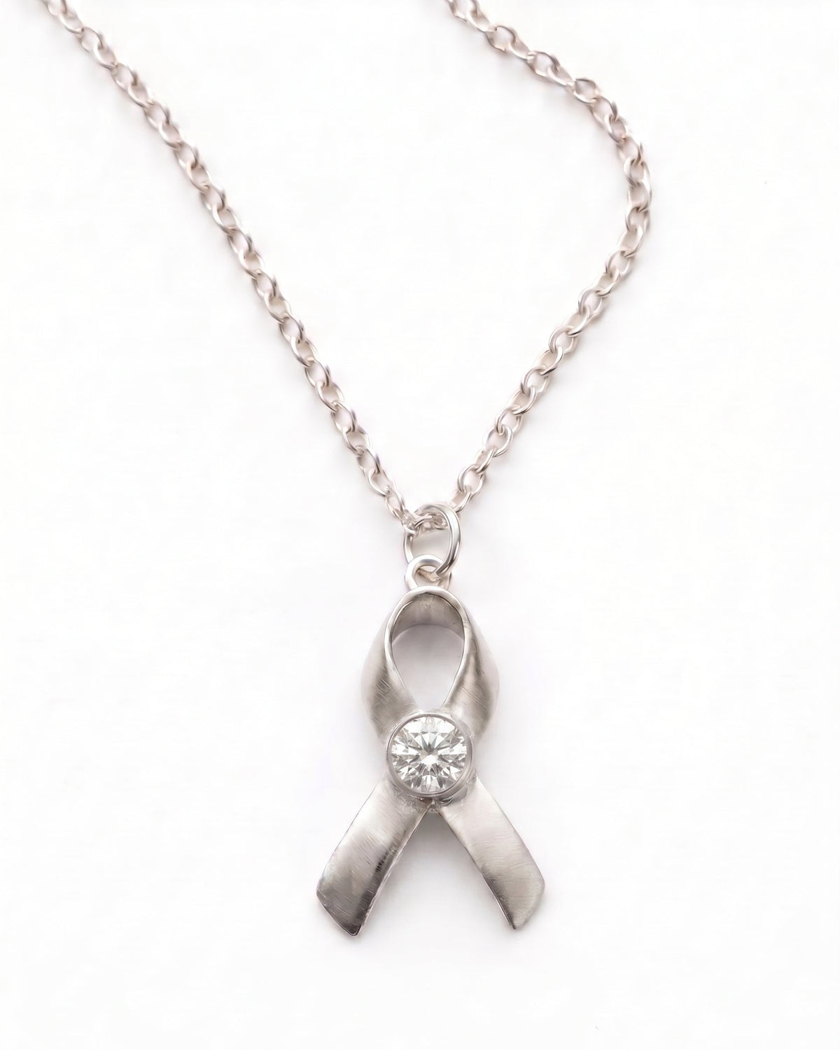 Hope & Honor Gemstone Awareness Ribbon Charm Necklace
