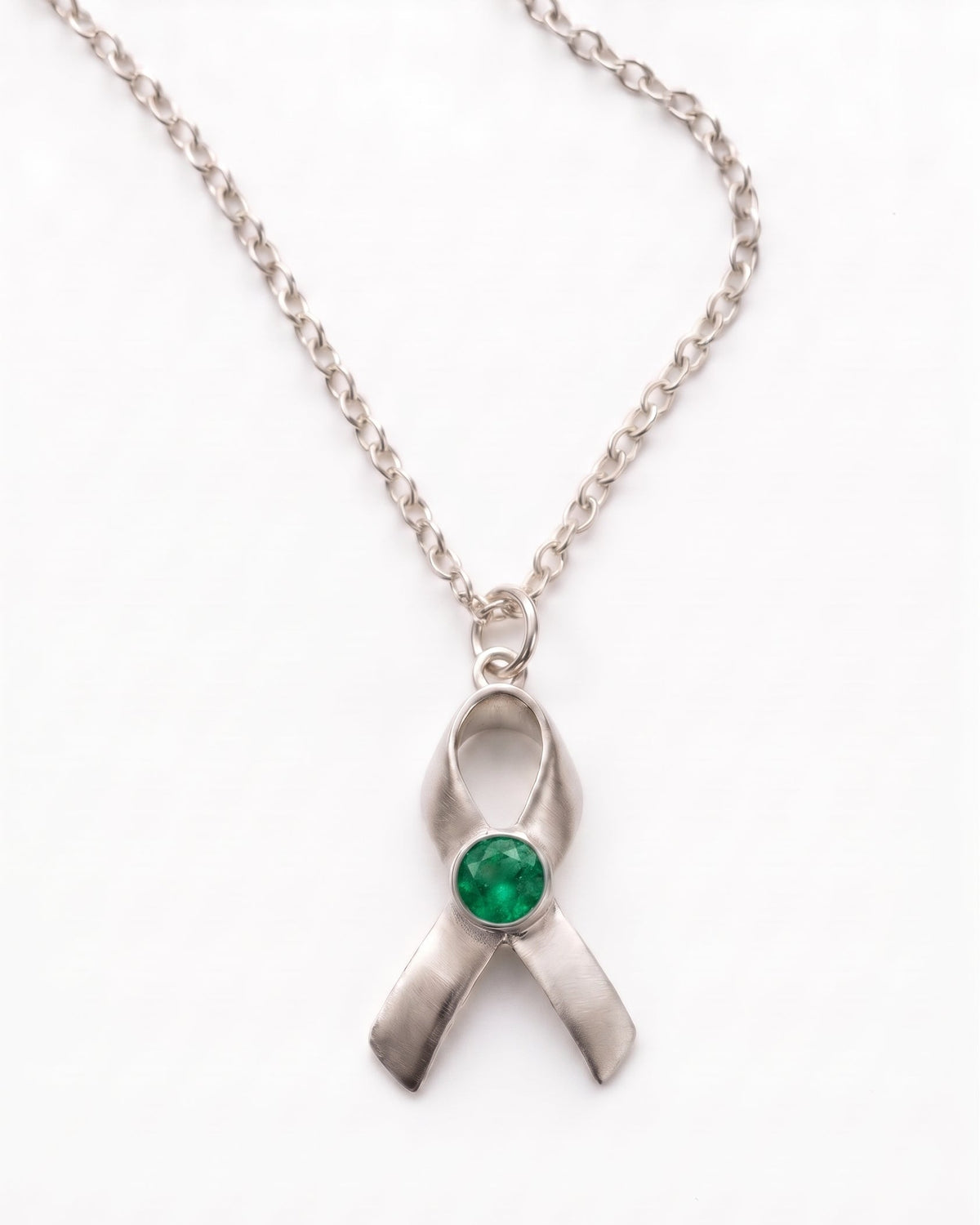 Hope & Honor Gemstone Awareness Ribbon Charm Necklace