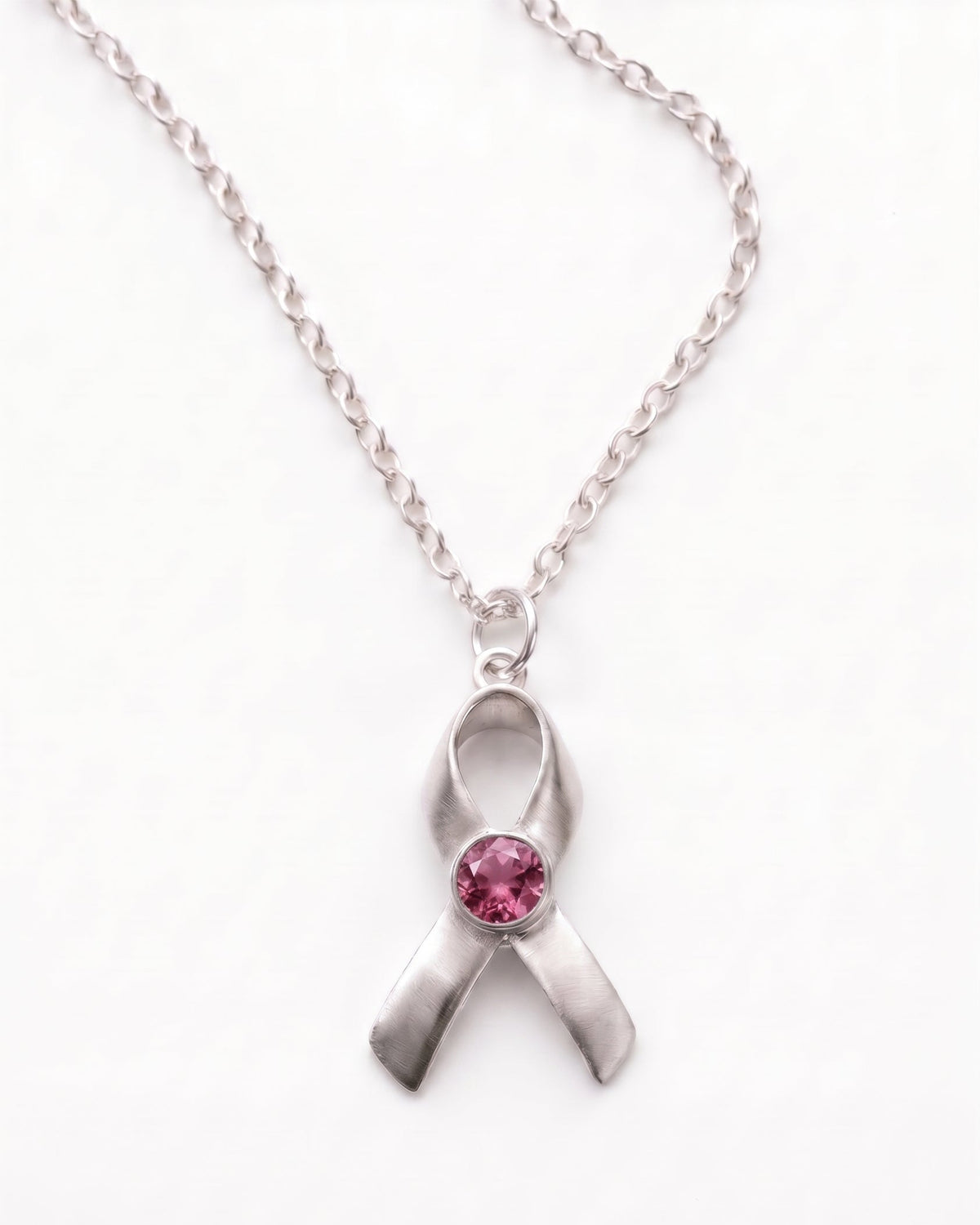 Hope & Honor Gemstone Awareness Ribbon Charm Necklace