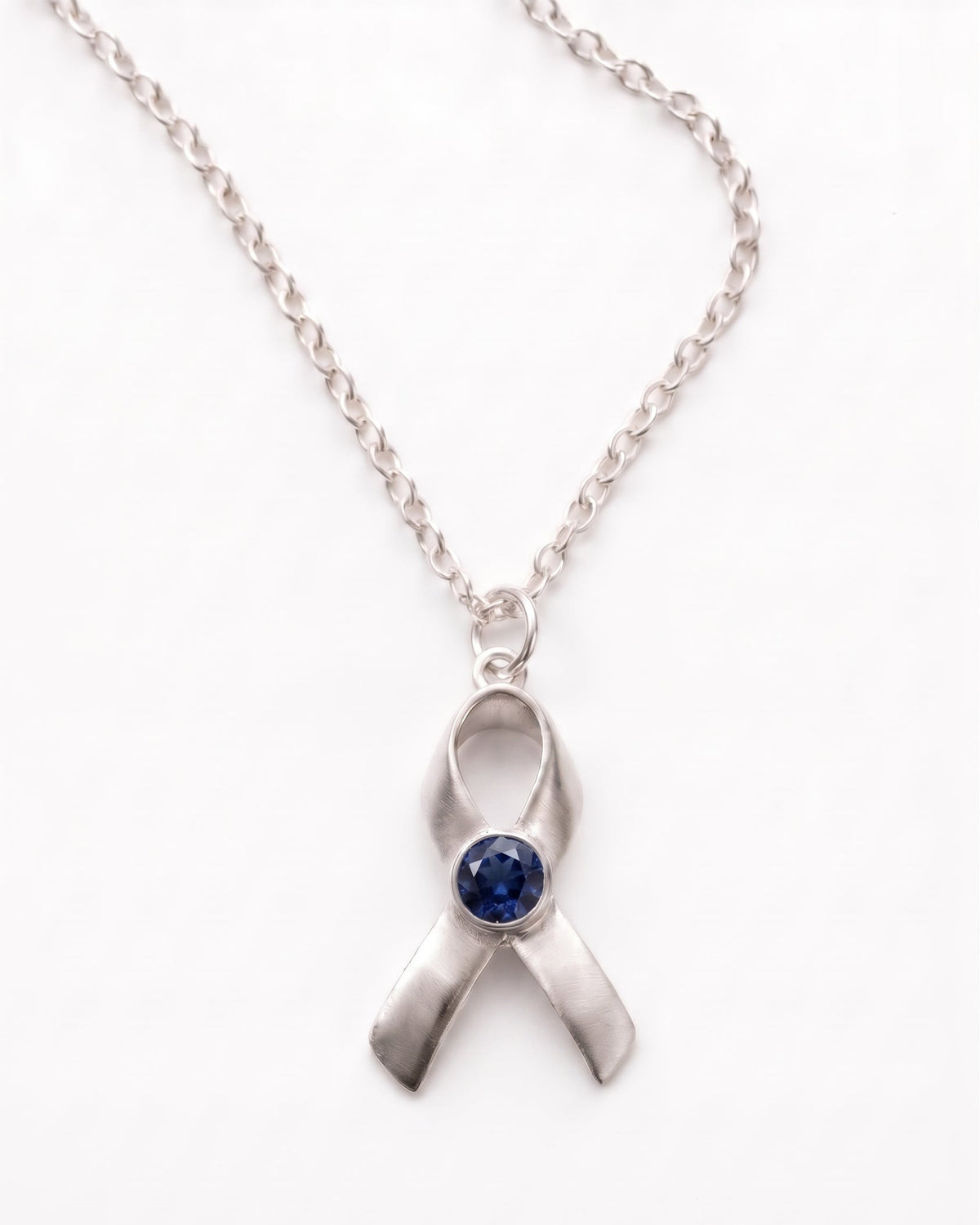 Hope & Honor Gemstone Awareness Ribbon Charm Necklace