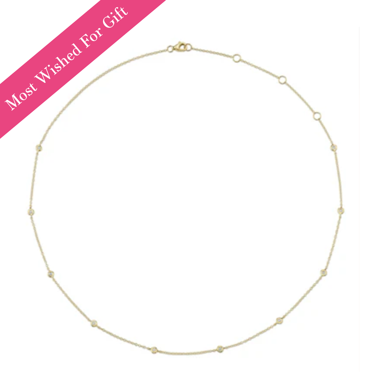 Yellow Gold Diamond by the Yard Necklace, 0.12 CTTW