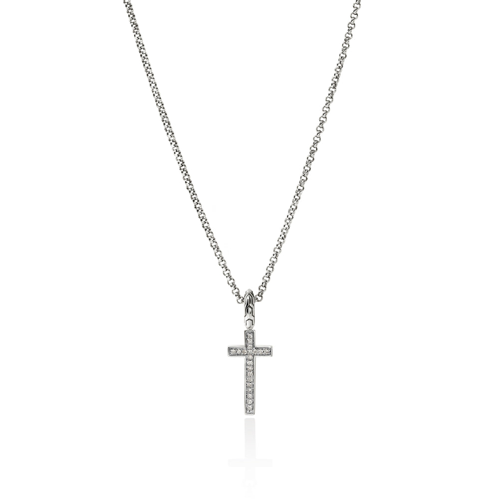 John Hardy JH Essential Cross Necklace, Diamonds, 0.08 CTTW - Carter's Collective Fine Jewelry