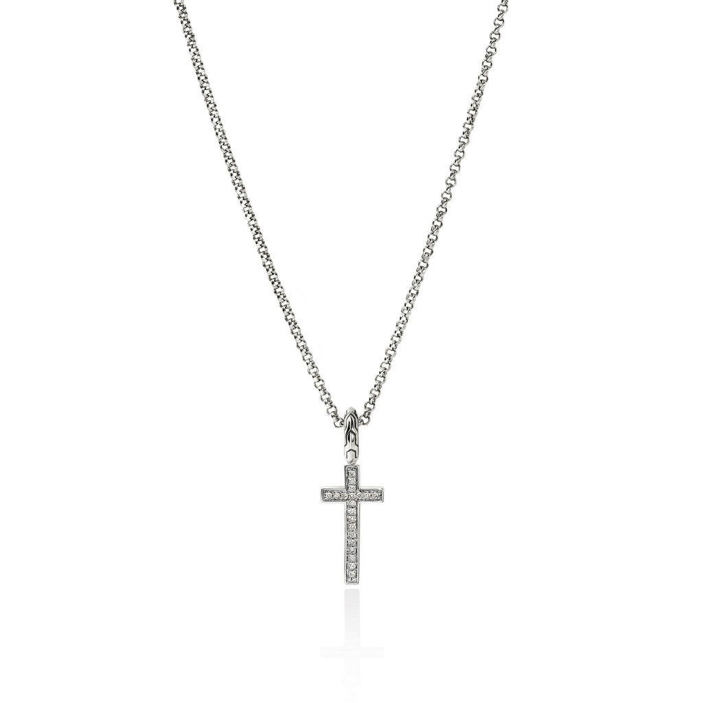 John Hardy JH Essential Cross Necklace, Diamonds, 0.08 CTTW - Carter's Collective Fine Jewelry