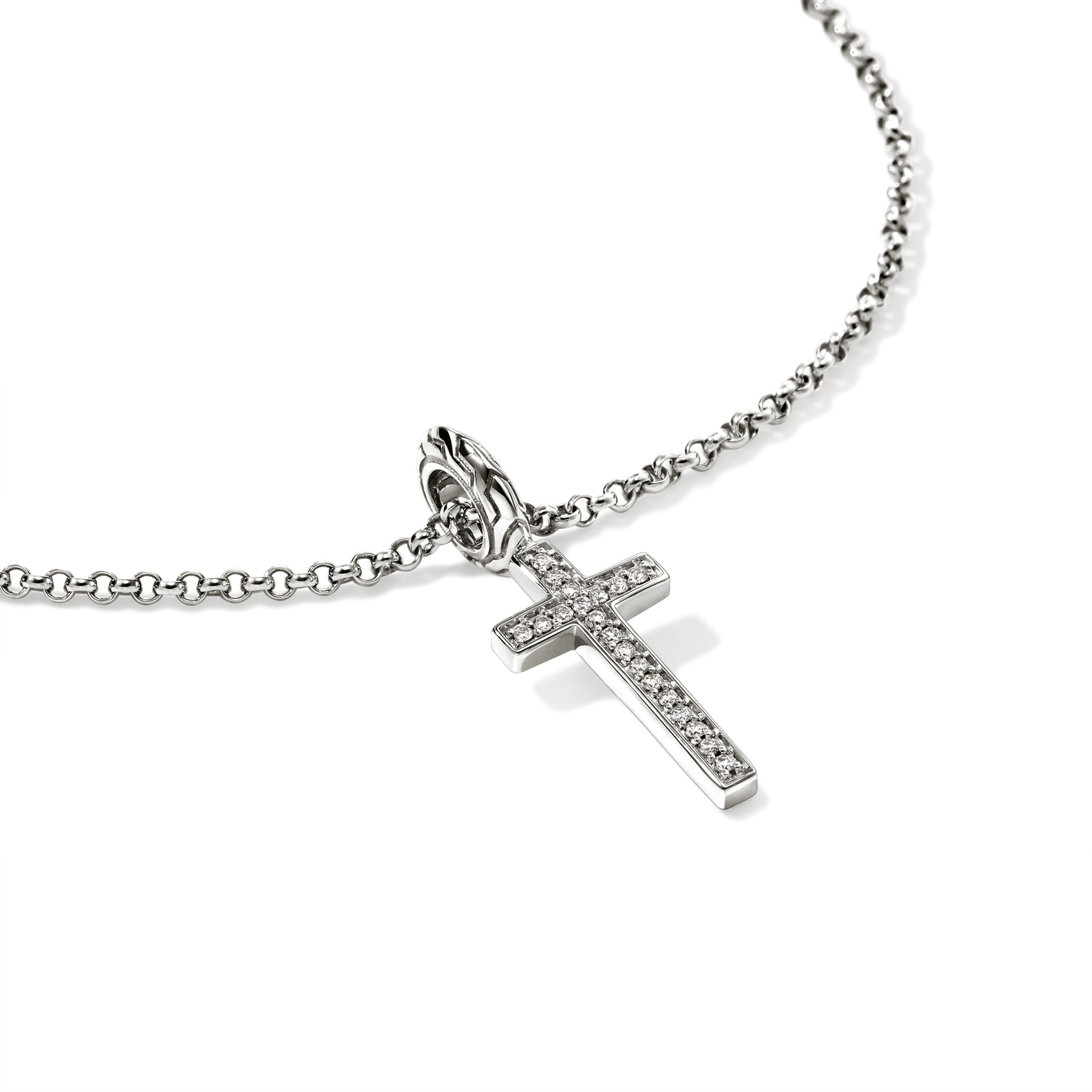 John Hardy JH Essential Cross Necklace, Diamonds, 0.08 CTTW - Carter's Collective Fine Jewelry