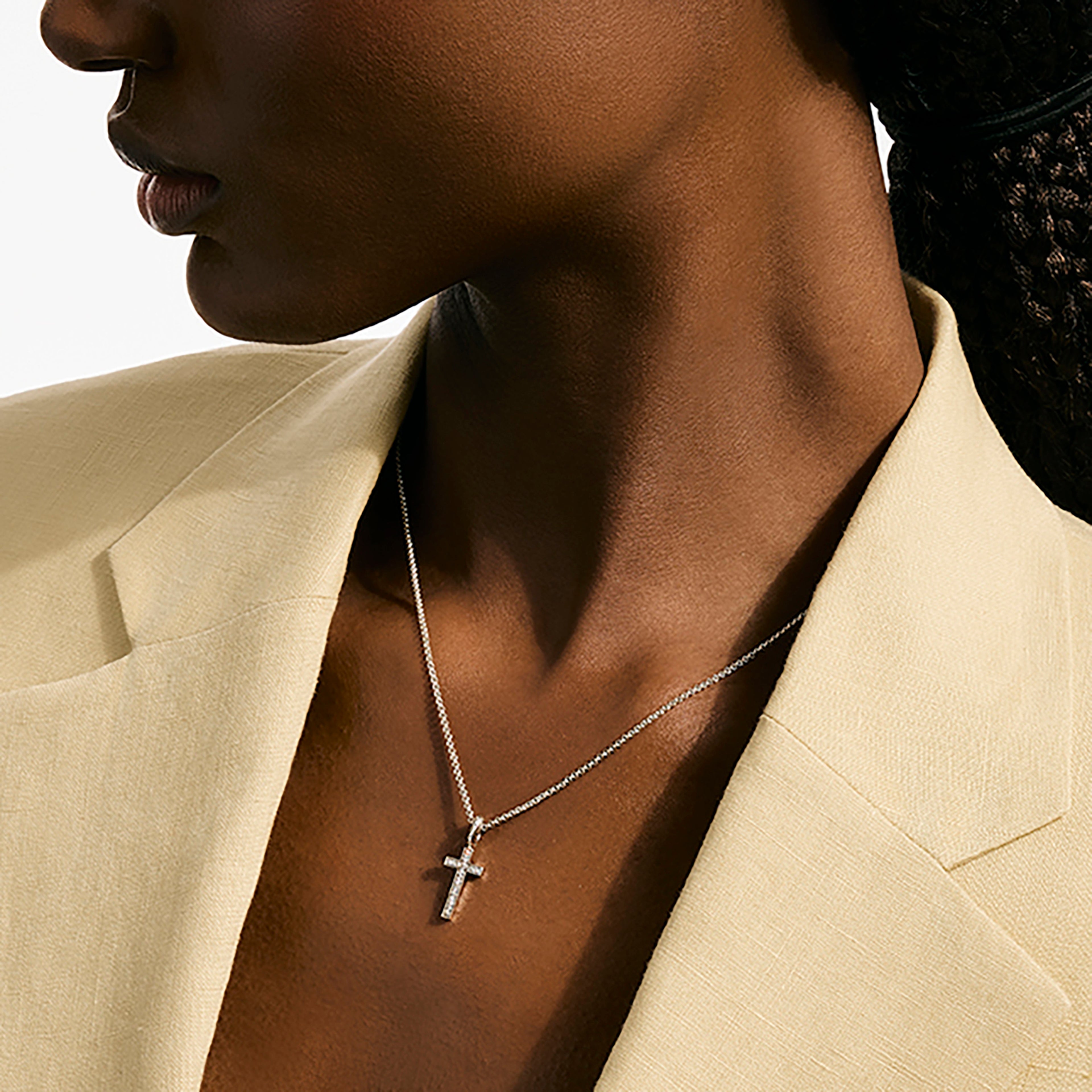 John Hardy JH Essential Cross Necklace, Diamonds, 0.08 CTTW - Carter's Collective Fine Jewelry