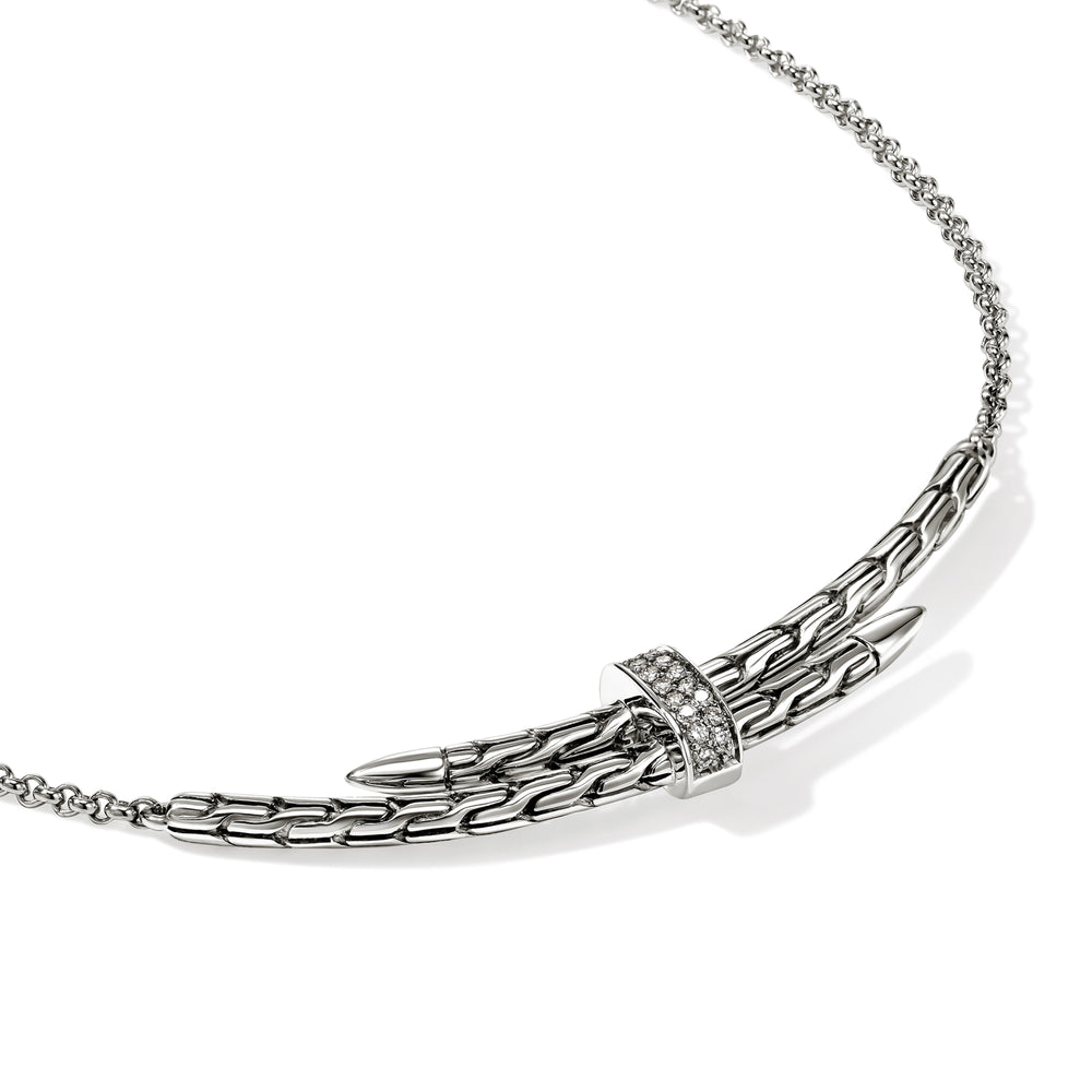 
                  
                    John Hardy Spear Station Necklace, Diamonds. 0.08 CTTW - Carter's Collective Fine Jewelry
                  
                