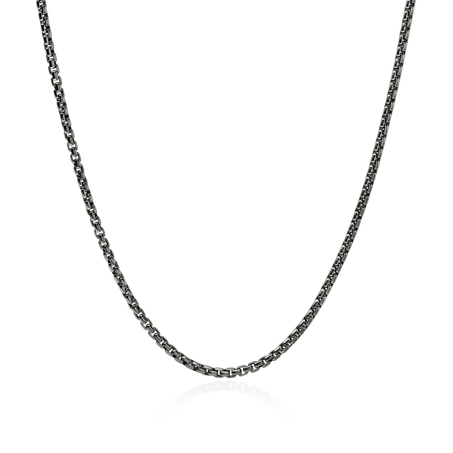 John Hardy Box Chain Necklace, Dark Silver, 2.7MM - Carter's Collective Fine Jewelry