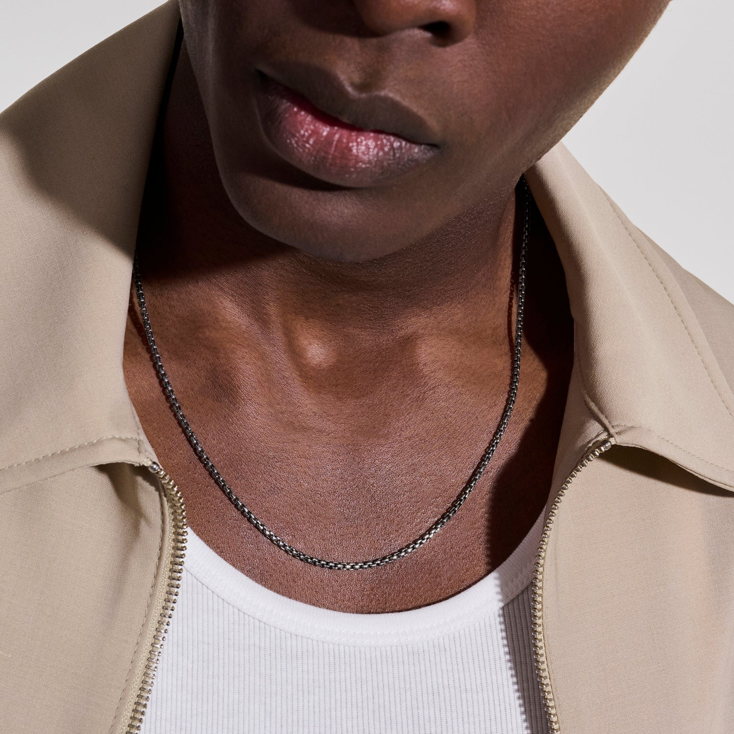 John Hardy Box Chain Necklace, Dark Silver, 2.7MM - Carter's Collective Fine Jewelry