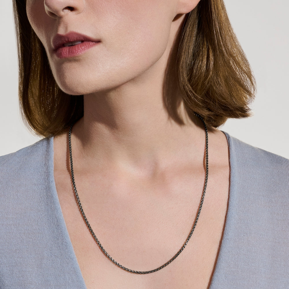 
                  
                    John Hardy Box Chain Necklace, Dark Silver, 2.7MM - Carter's Collective Fine Jewelry
                  
                