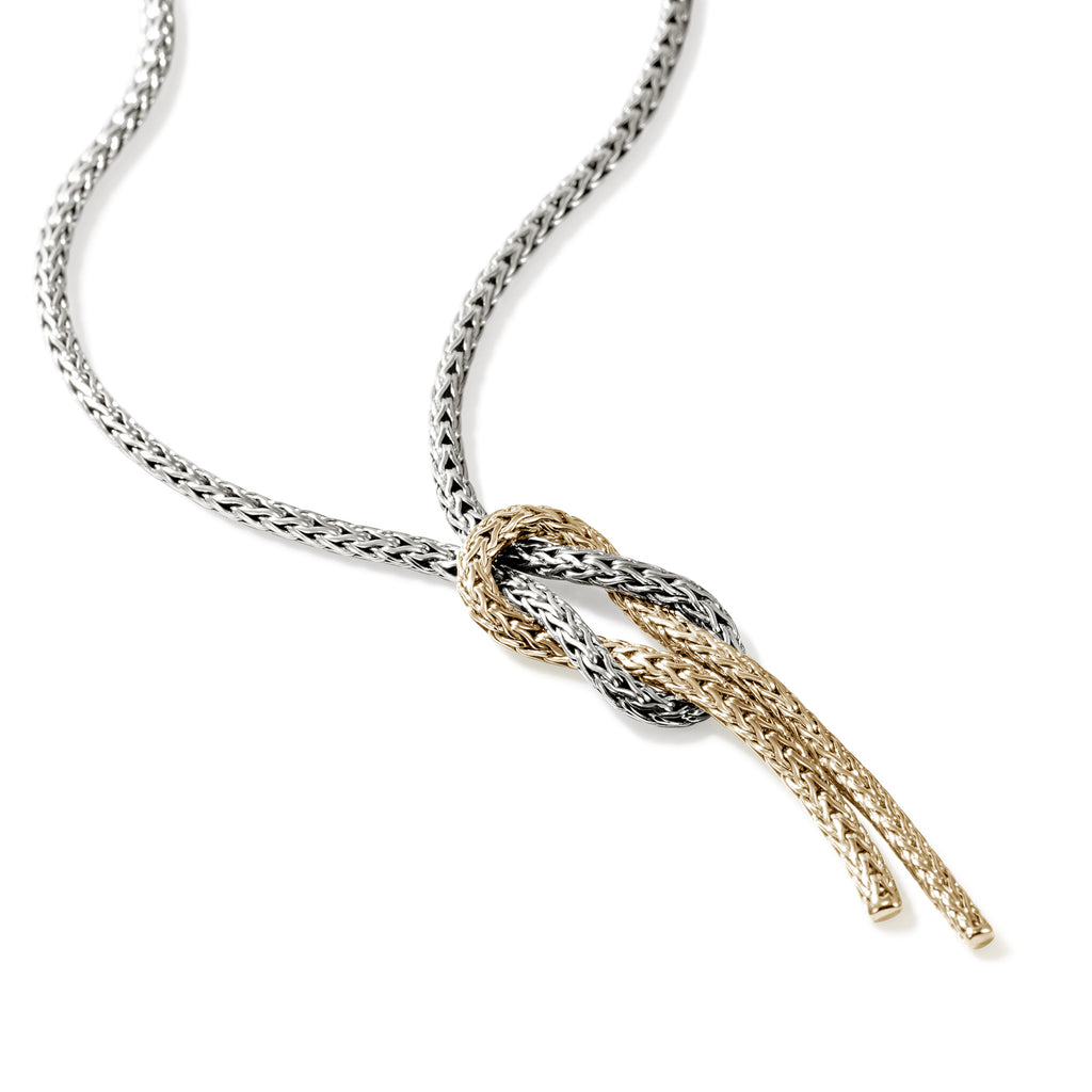John Hardy Love Knot Y Necklace, Gold & Sterling Silver - Carter's Collective Fine Jewelry