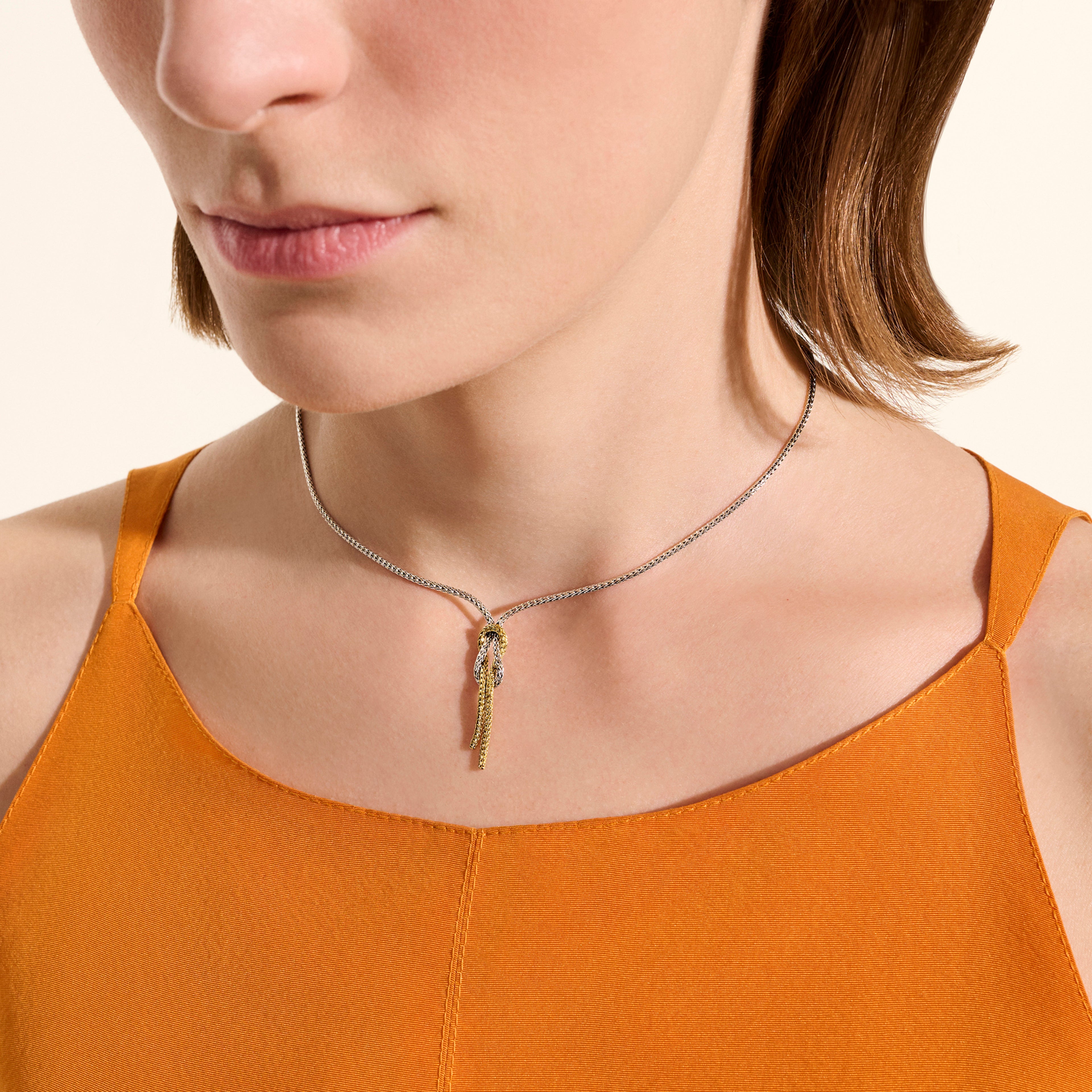 John Hardy Love Knot Y Necklace, Gold & Sterling Silver - Carter's Collective Fine Jewelry