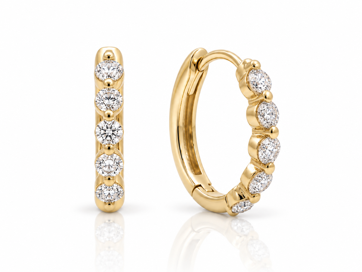 Serena Diamond Huggie Hoops