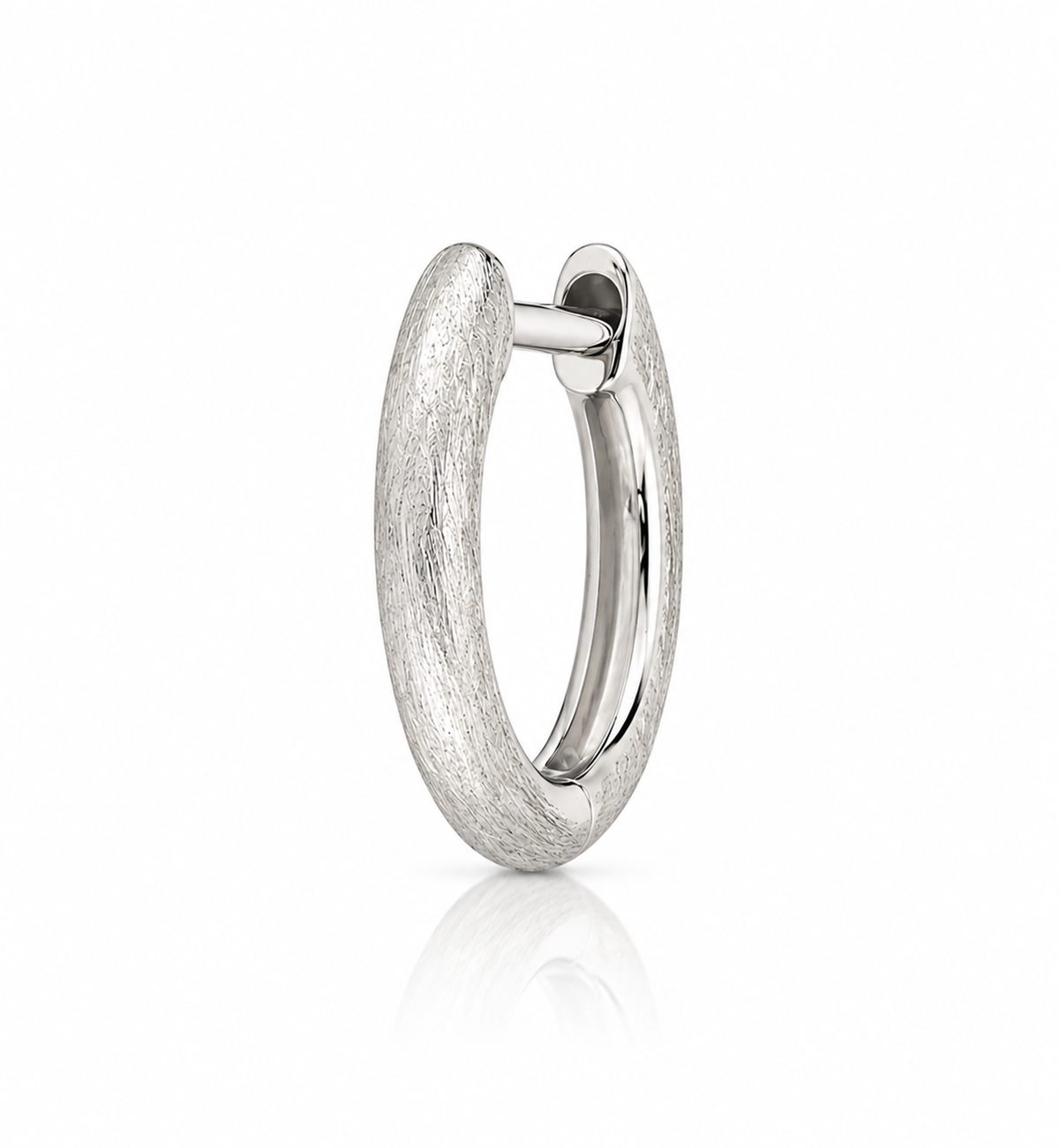 Plain Delicate Provence Brushed Finish Hoop Earring (Single)
