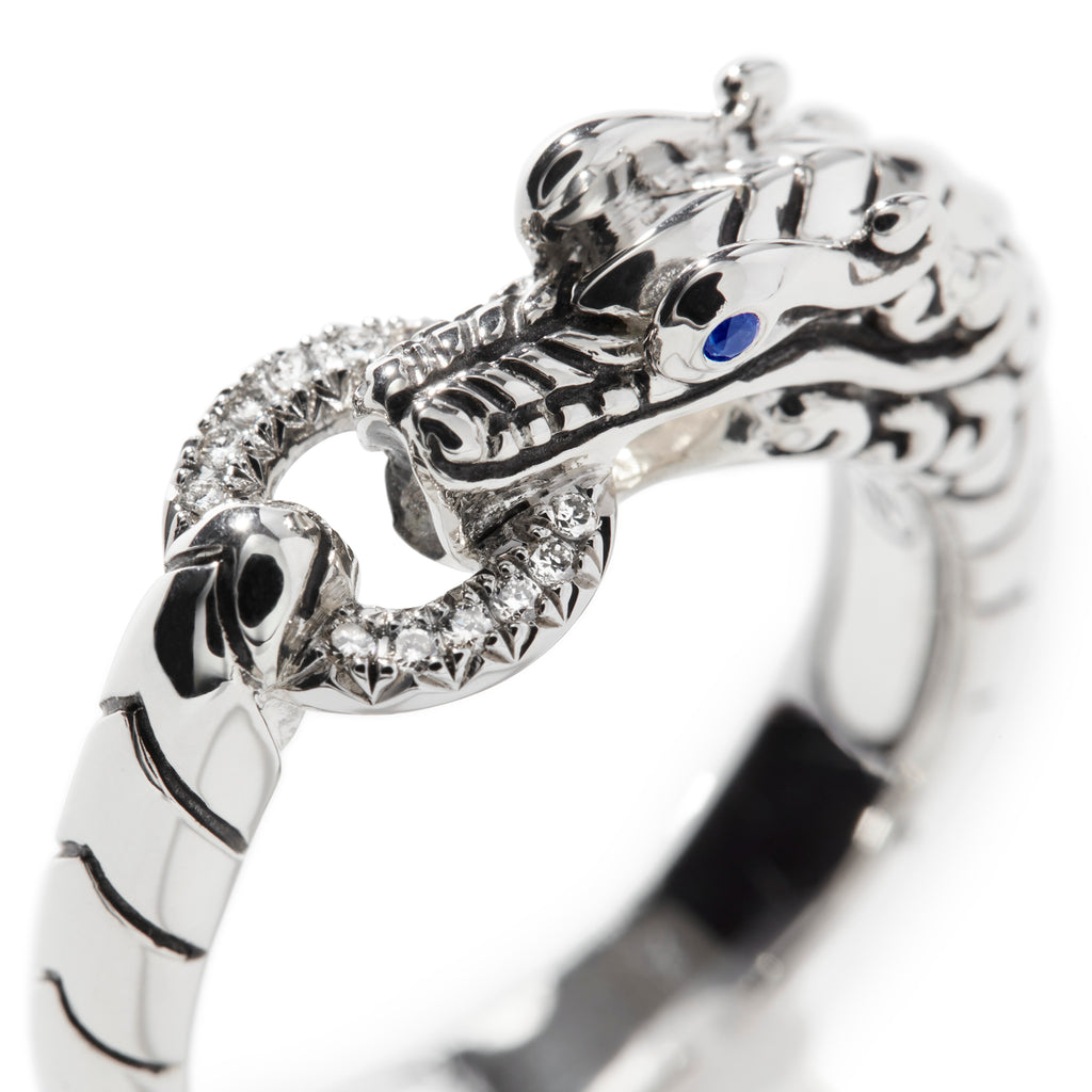 John Hardy Naga Ring, Diamonds, 0.04 CTTW - Carter's Collective Fine Jewelry