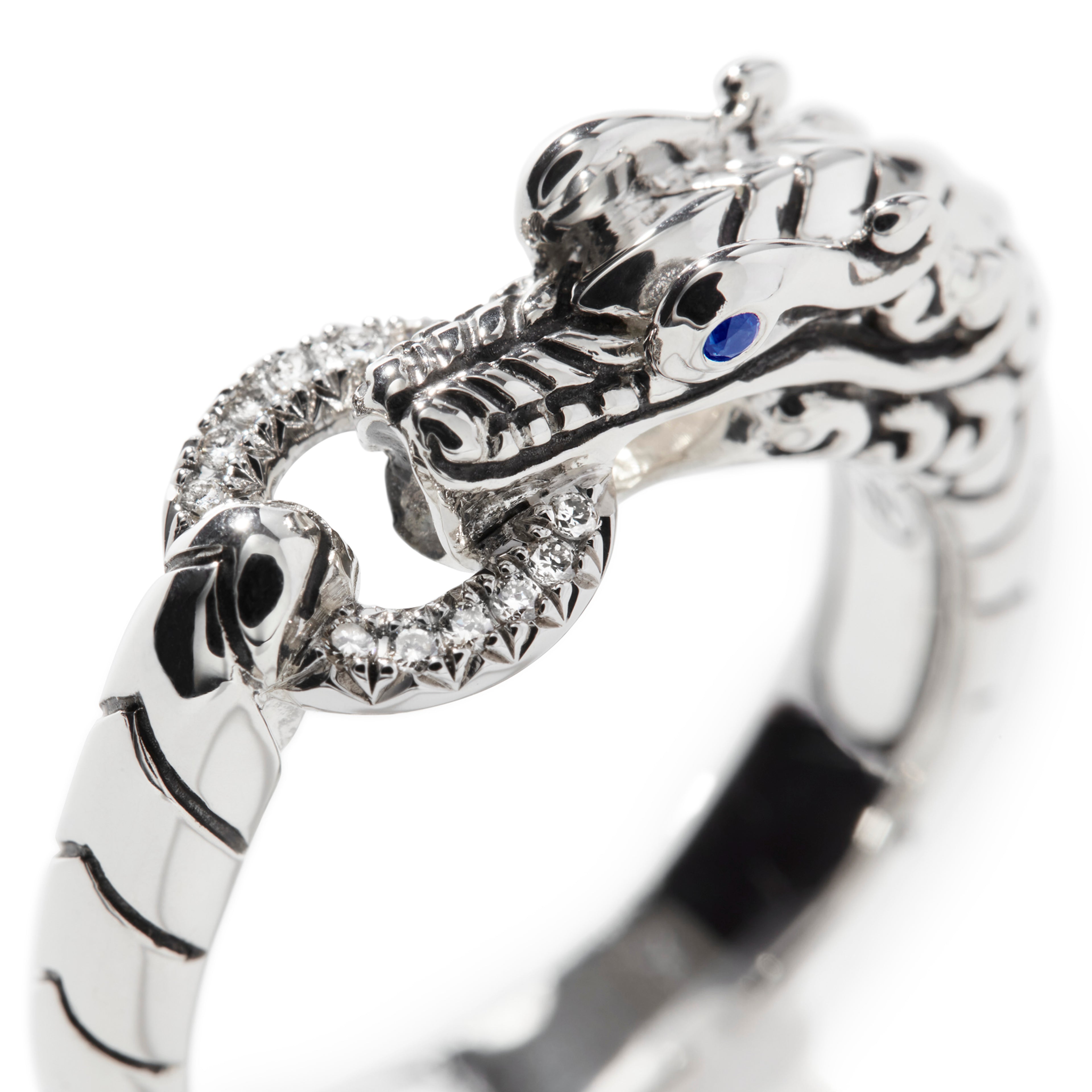 John Hardy Naga Ring, Diamonds, 0.04 CTTW - Carter's Collective Fine Jewelry