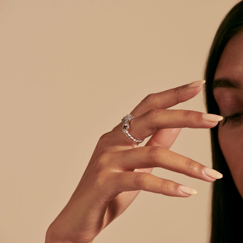 John Hardy Naga Ring, Diamonds, 0.04 CTTW - Carter's Collective Fine Jewelry