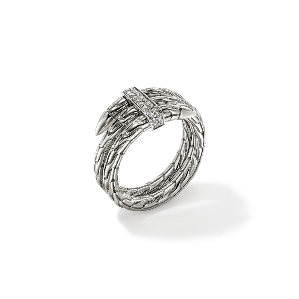 John Hardy Wide Spear Ring, Diamonds, 0.12 CTTW - Carter's Collective Fine Jewelry