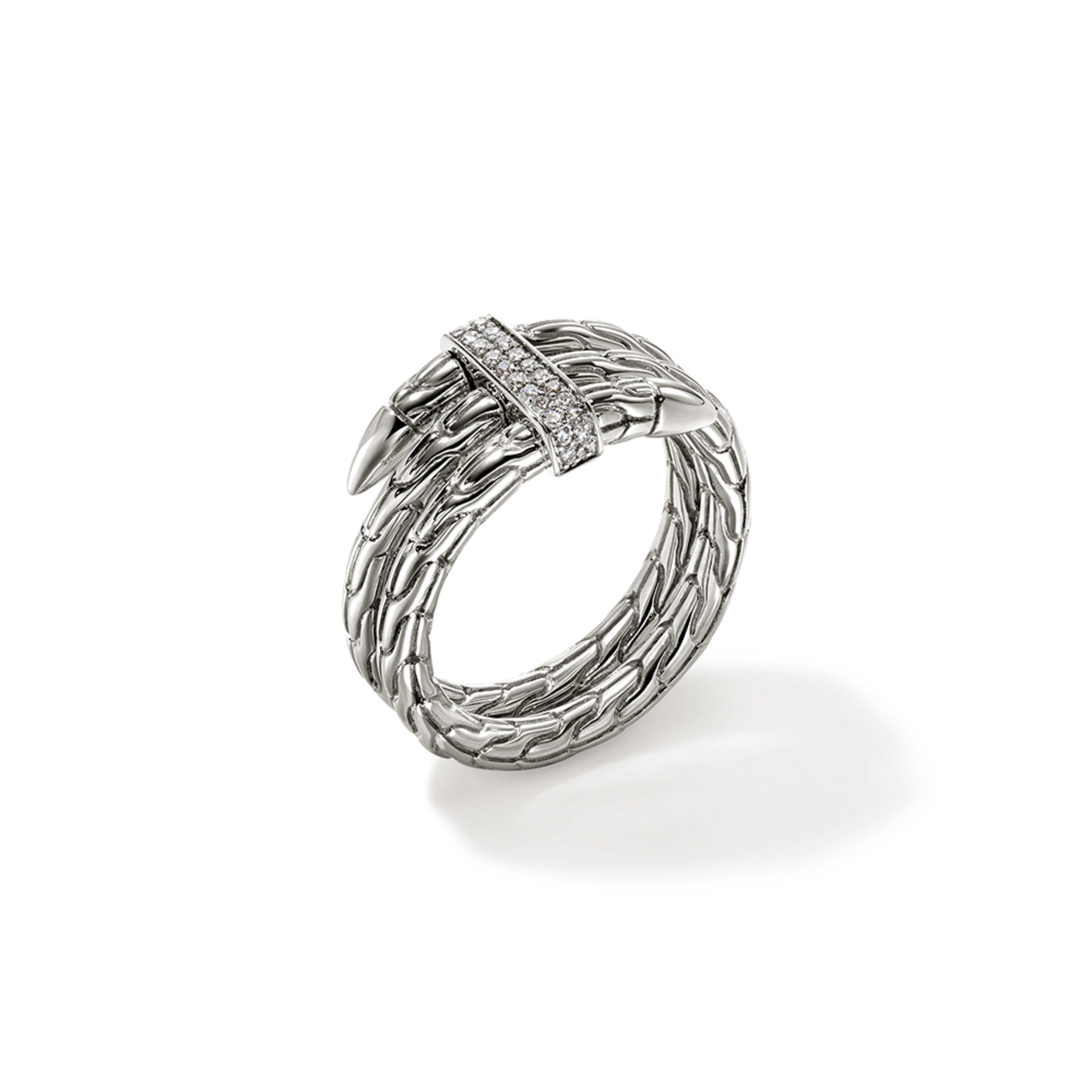John Hardy Wide Spear Ring, Diamonds, 0.12 CTTW - Carter's Collective Fine Jewelry