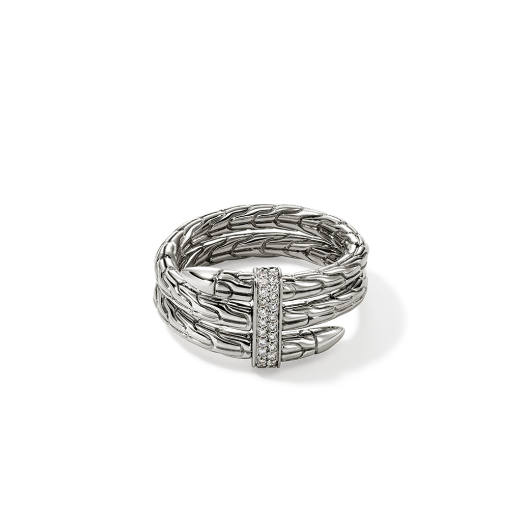 John Hardy Wide Spear Ring, Diamonds, 0.12 CTTW - Carter's Collective Fine Jewelry