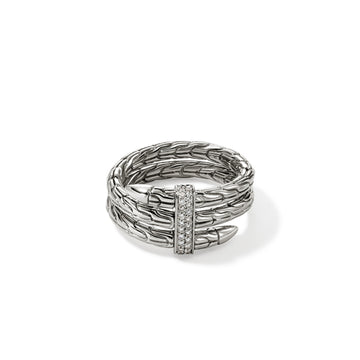 John Hardy Wide Spear Ring, Diamonds, 0.12 CTTW - Carter's Collective Fine Jewelry