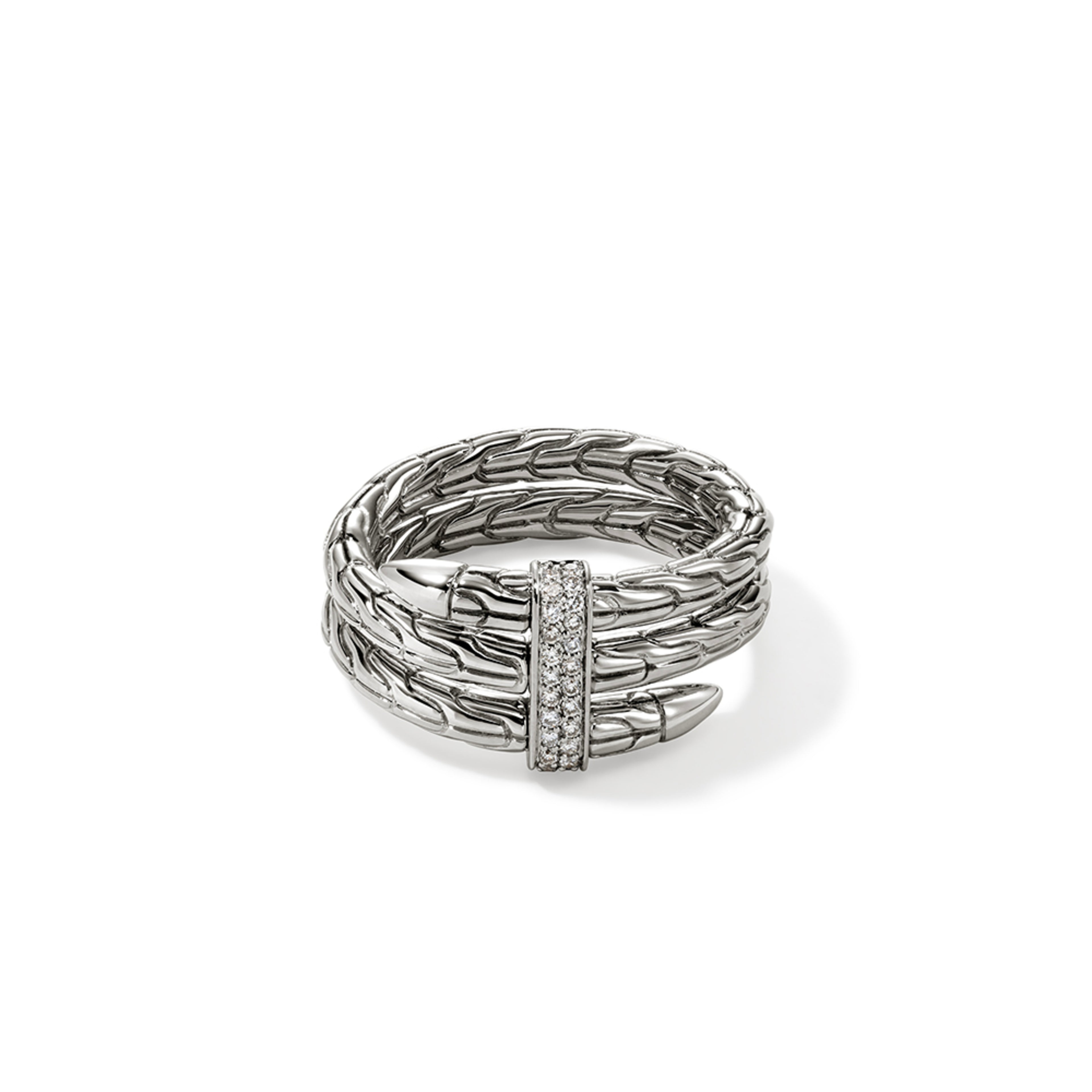 John Hardy Wide Spear Ring, Diamonds, 0.12 CTTW - Carter's Collective Fine Jewelry