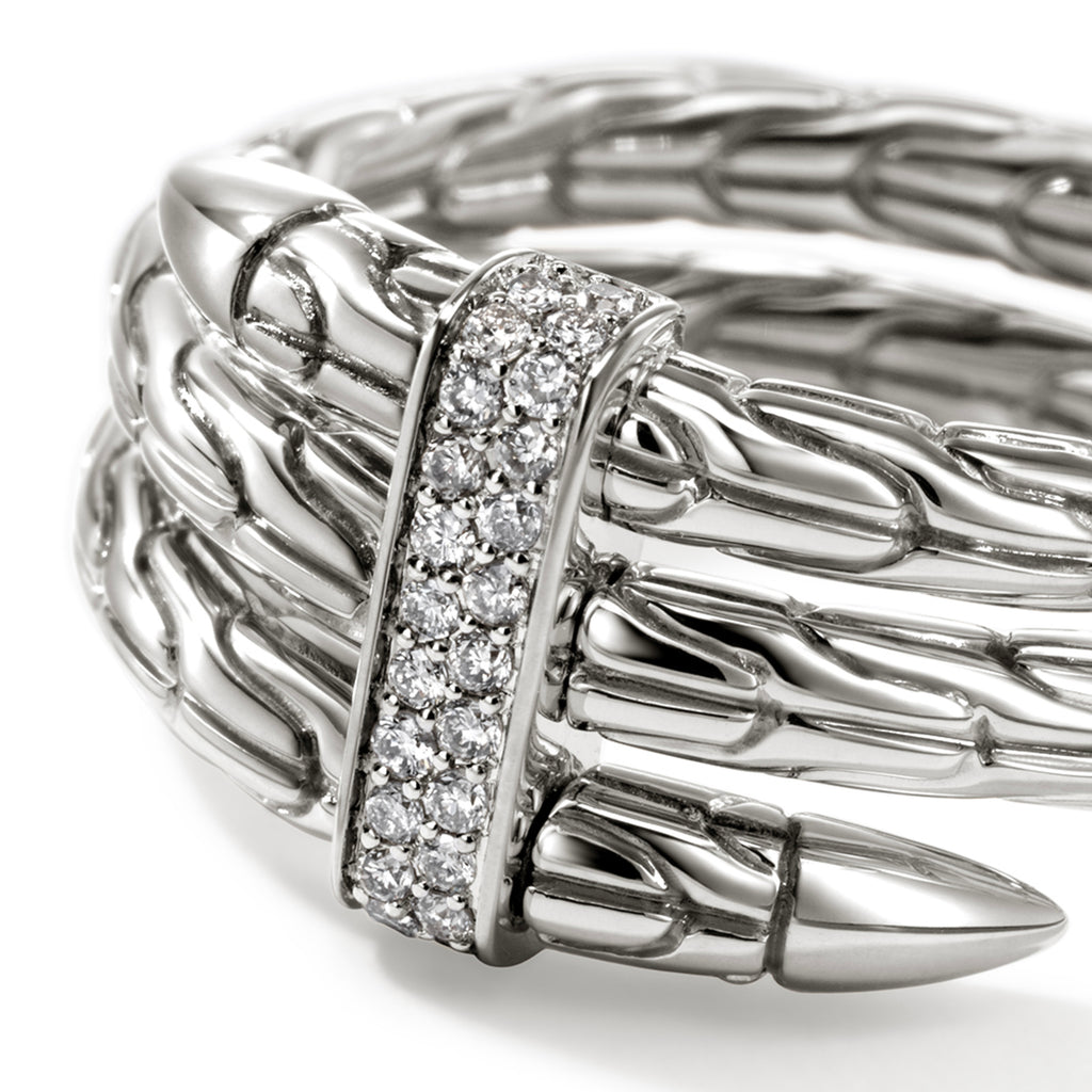 John Hardy Wide Spear Ring, Diamonds, 0.12 CTTW - Carter's Collective Fine Jewelry