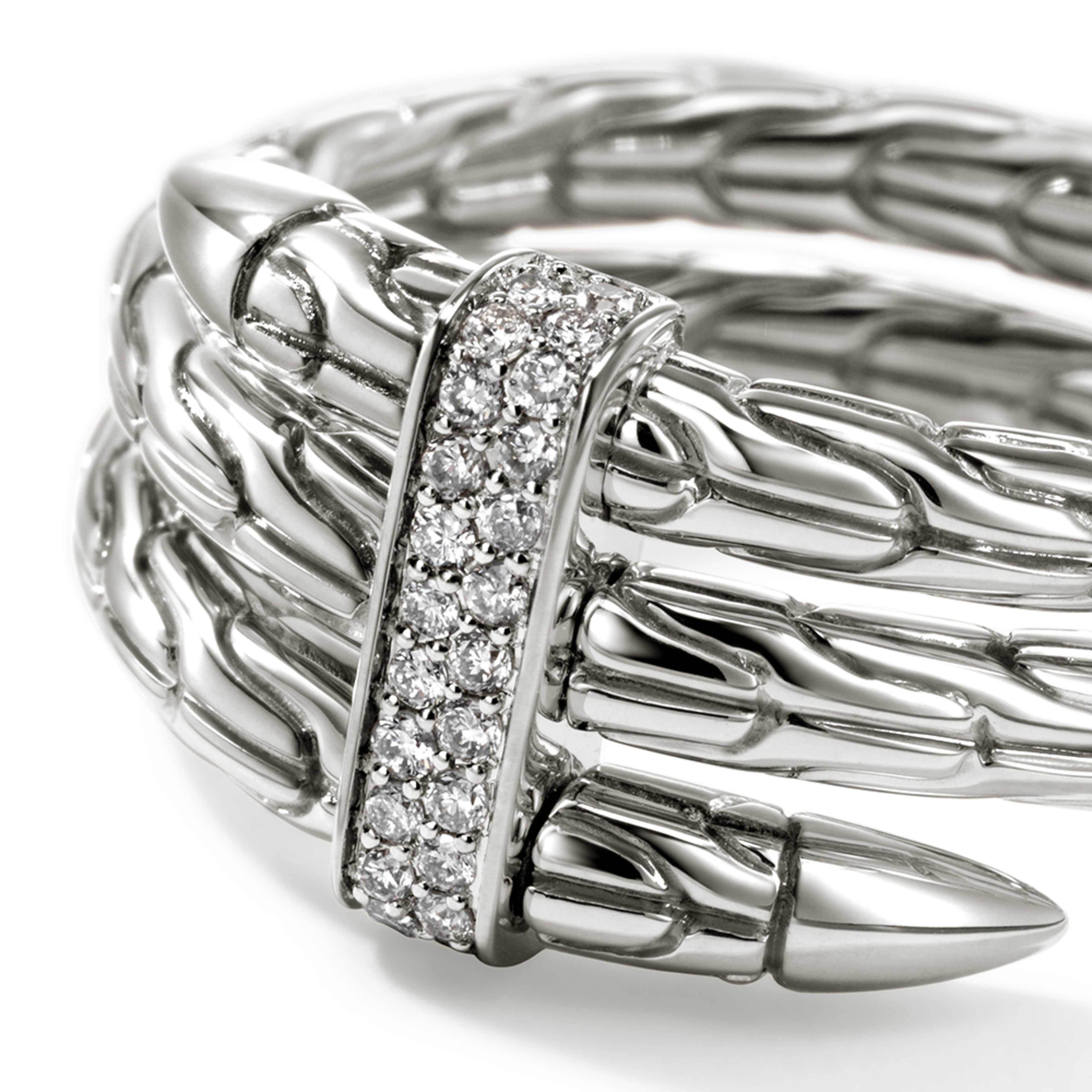John Hardy Wide Spear Ring, Diamonds, 0.12 CTTW - Carter's Collective Fine Jewelry