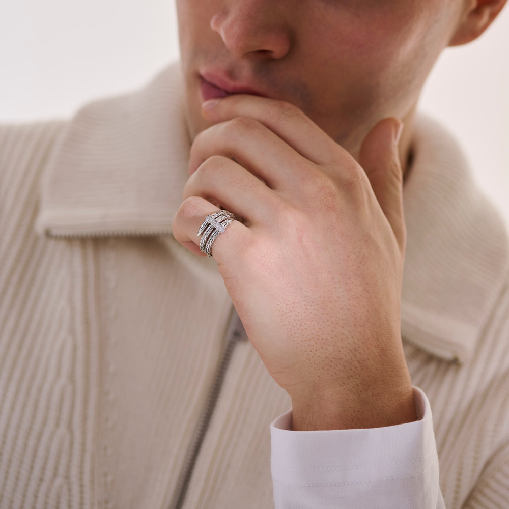 
                  
                    John Hardy Wide Spear Ring, Diamonds, 0.12 CTTW - Carter's Collective Fine Jewelry
                  
                