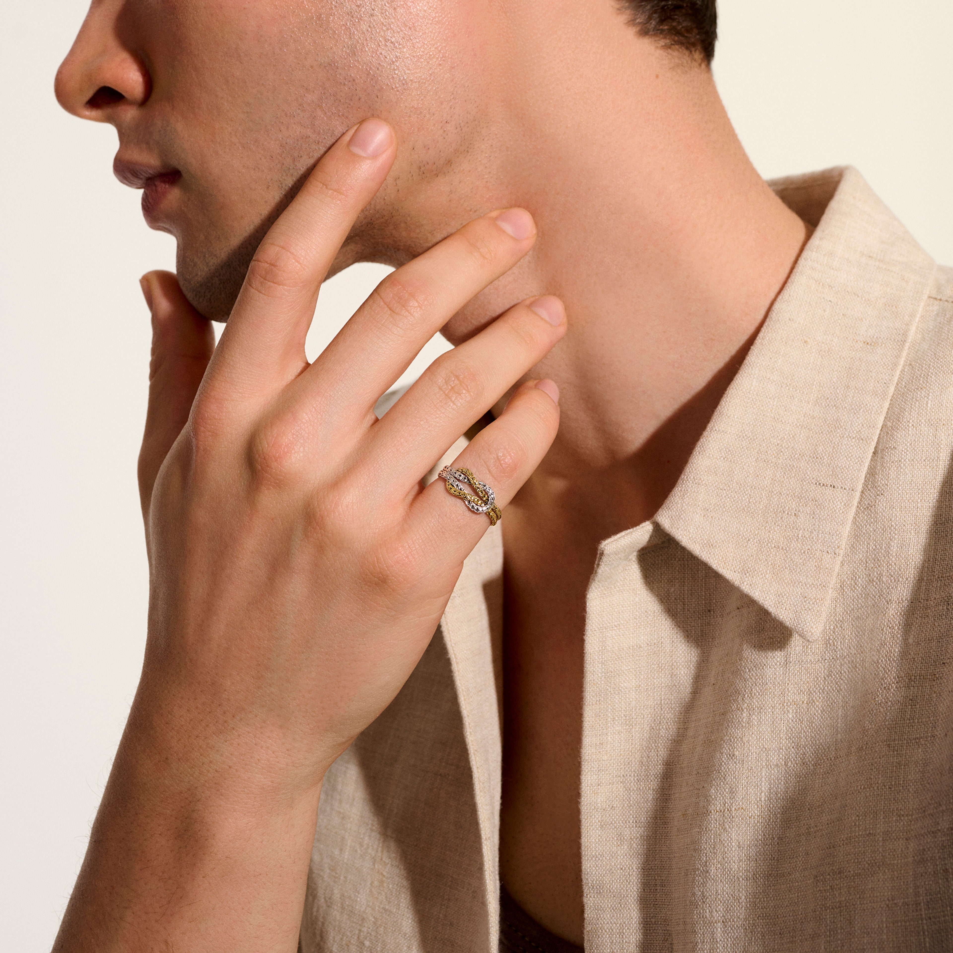 John Hardy Love Knot Ring, Gold & Sterling Silver, 3.6MM - Carter's Collective Fine Jewelry