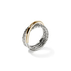 John Hardy JH Essential Crossover Ring, Gold & Sterling Silver - Carter's Collective Fine Jewelry