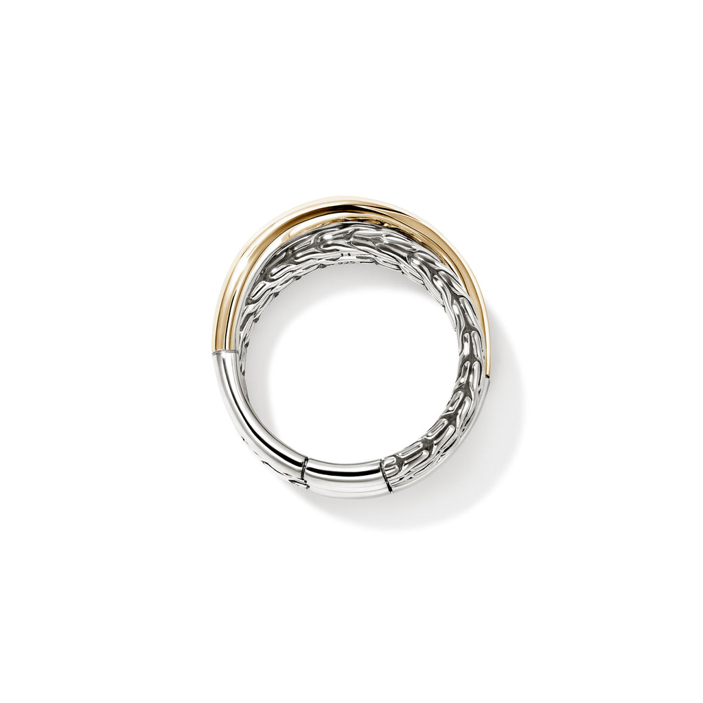 John Hardy JH Essential Crossover Ring, Gold & Sterling Silver - Carter's Collective Fine Jewelry