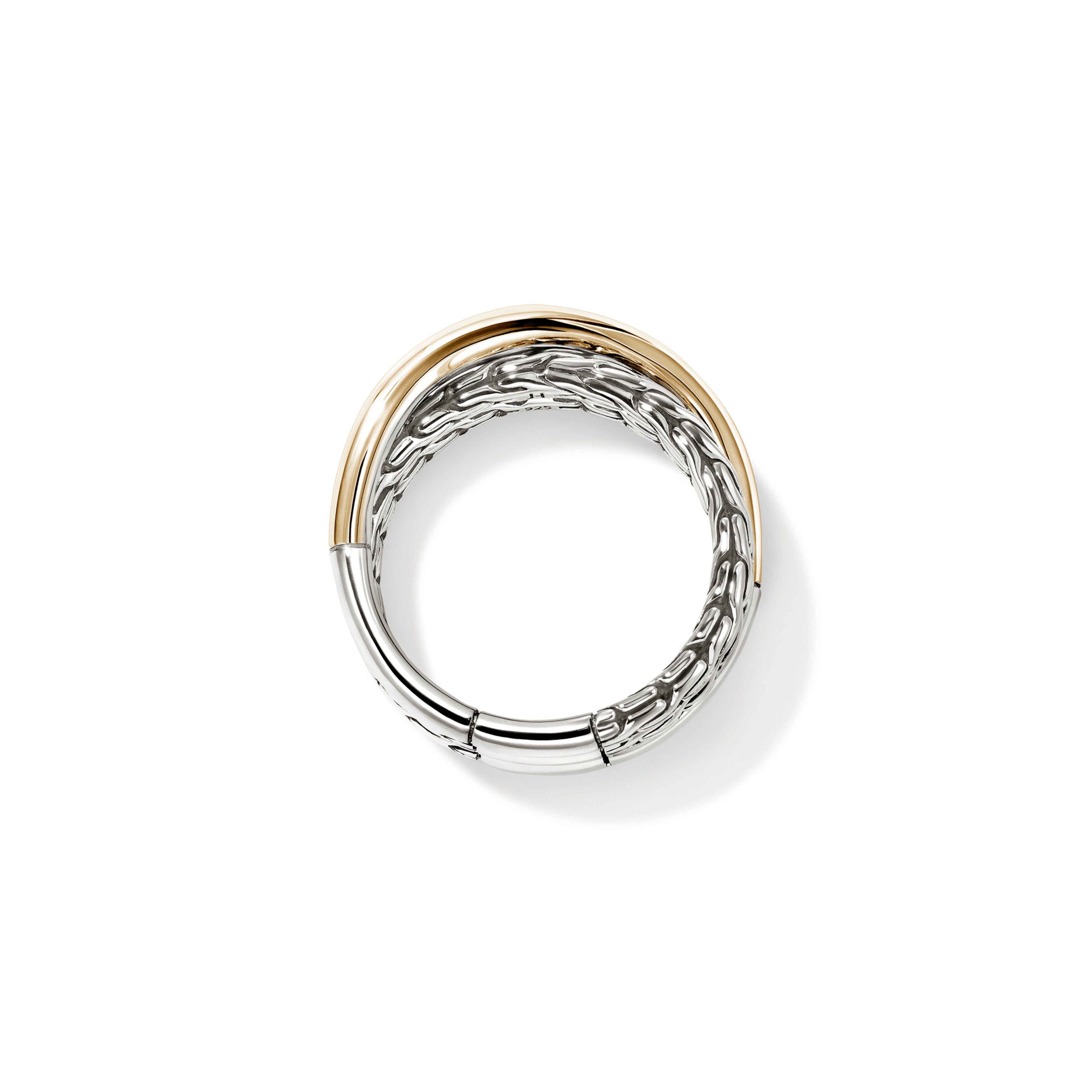 John Hardy JH Essential Crossover Ring, Gold & Sterling Silver - Carter's Collective Fine Jewelry