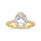 Lily Moval Cut Natural Diamond Halo Engagement Ring