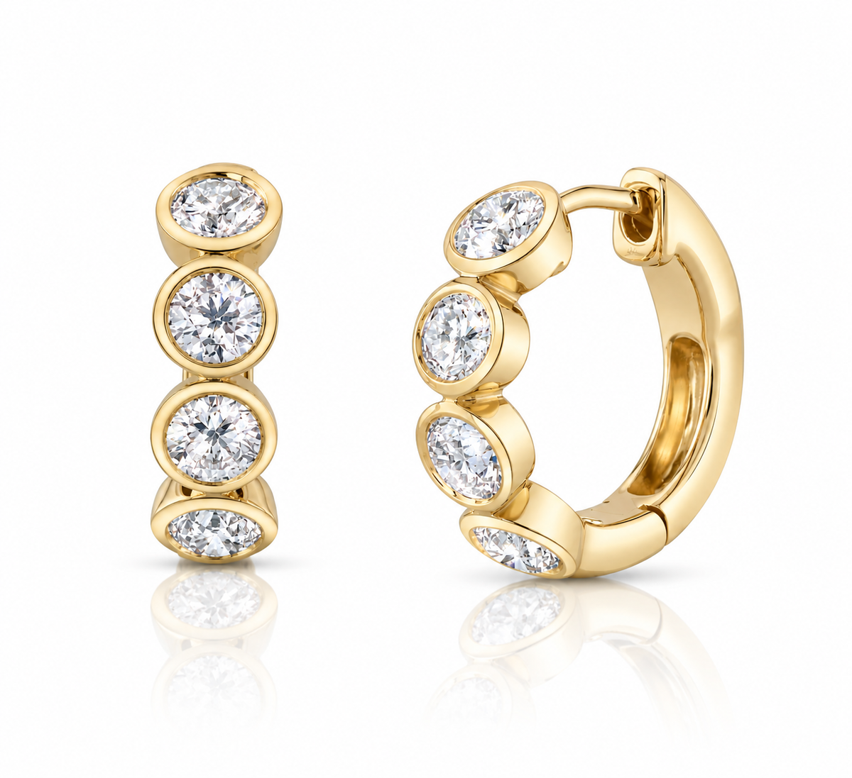 Rosa Diamond Huggie Hoops